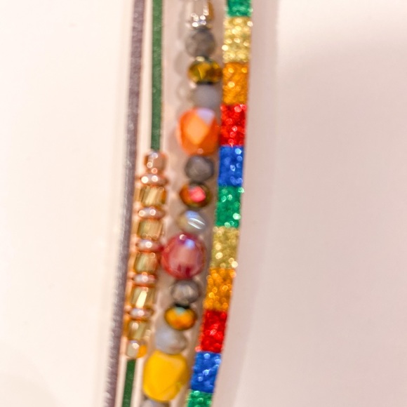 NWT Multi Color Multi-Strand Rhinestone Bracelet - Picture 3 of 4